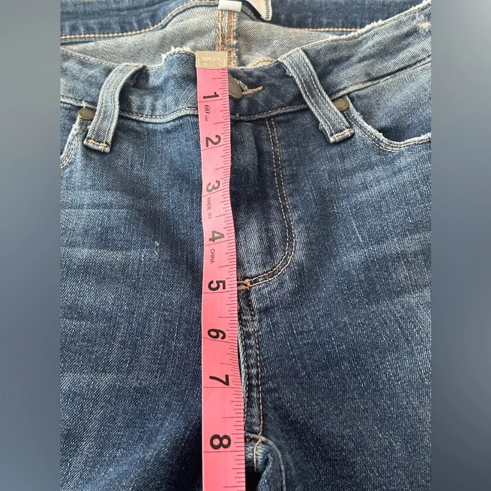 PAIGE Verdugo Ankle Jeans Womens 27 Dark Wash Skinny Raw Hem Distressed Stretch